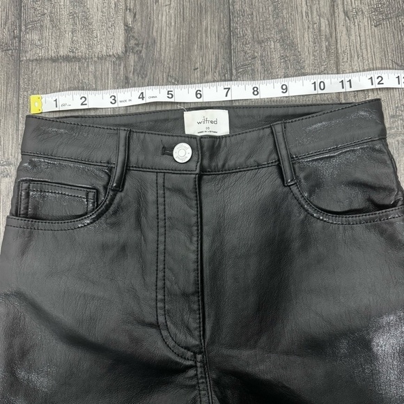 Aritzia Wilfred Black Faux Vegan Leather Melinda Pants Size 00 - Picture 10 of 14
